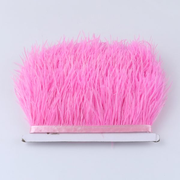 dark pink Natural Ostrich Feathers Trim