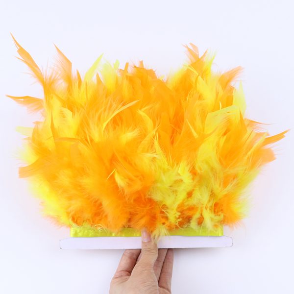 orange yellow Fancy Turkey feather Fringe