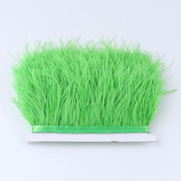 apple green Natural Ostrich Feathers Trim
