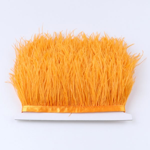 Orange Natural Ostrich Feathers Trim