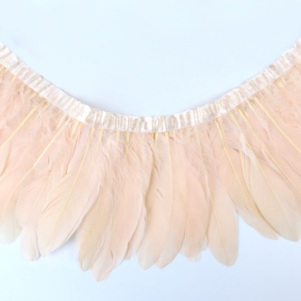 champagne Natural Goose Feather Trim Fringe