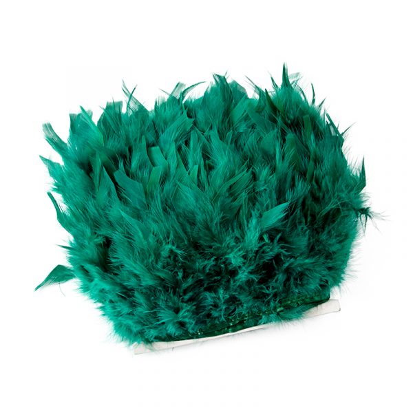 Dark green Natural Turkey Feathers Trim