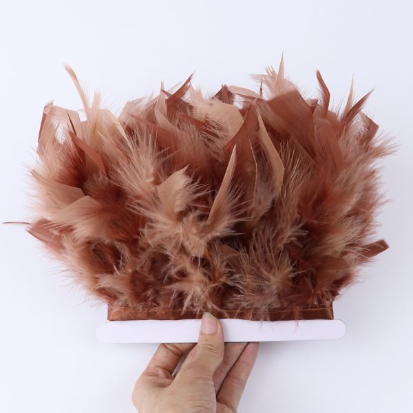Coffee Fancy Turkey feather Fringe