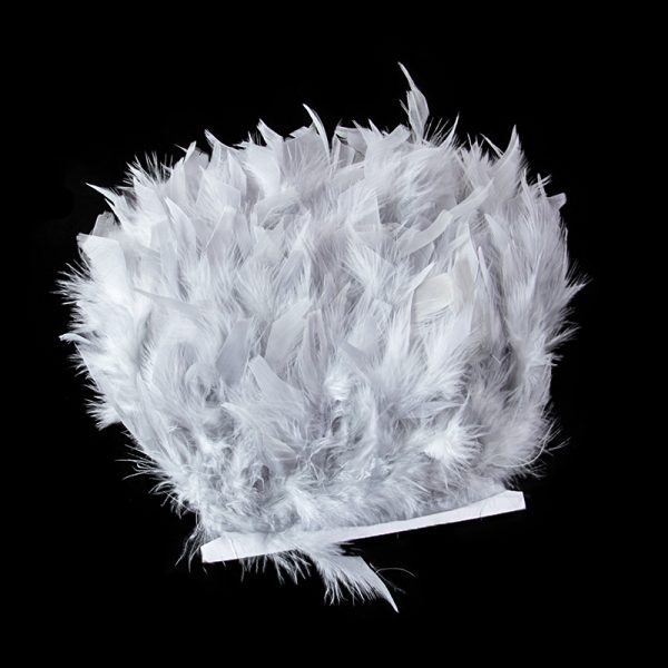 light grey Natural Turkey Feathers Trim