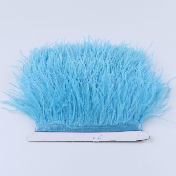 Sky blue Natural Ostrich Feathers Trim