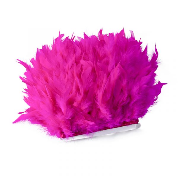 rose Red Natural Turkey Feathers Trim