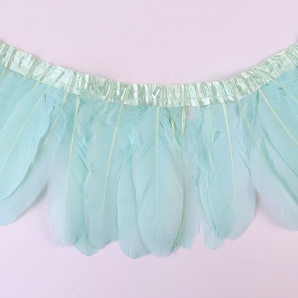 Mint Green Natural Goose Feather Trim Fringe