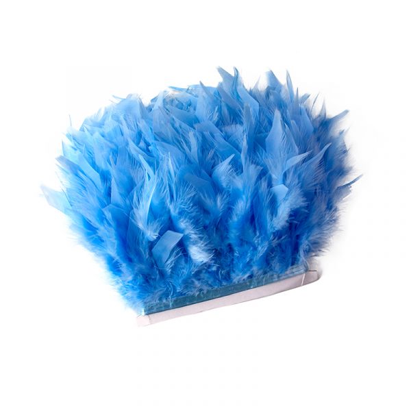 Lake Blue Natural Turkey Feathers Trim