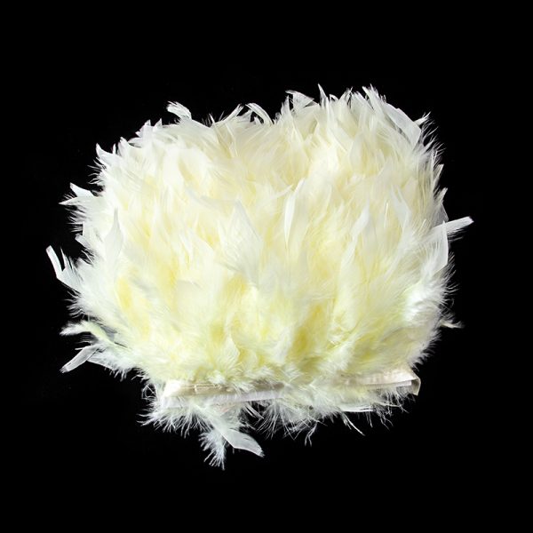 Beige Natural Turkey Feathers Trim
