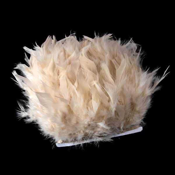 Shallow Khaki Natural Turkey Feathers Trim