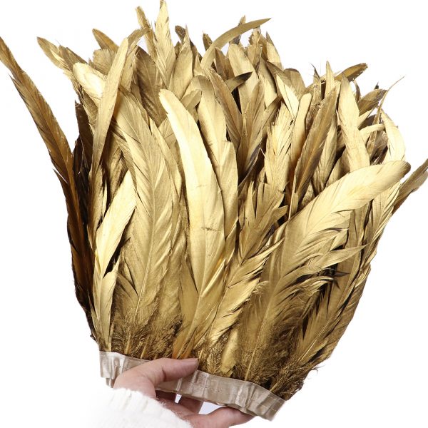 10-12" Gold/Silver Rooster Tail Feathers Trims Fringe