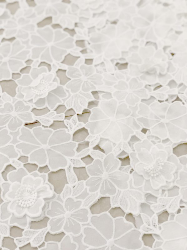 3d Floral Haute Crêpe De Chine Embroidery Couture Fabric