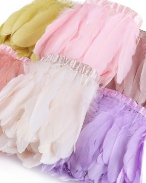 Natural Goose Feather Trim Fringe