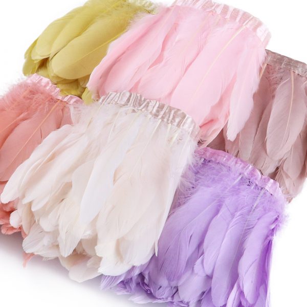 Natural Goose Feather Trim Fringe