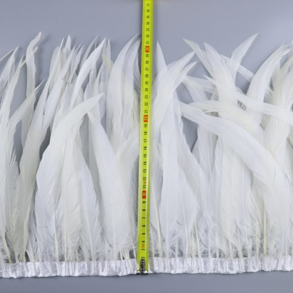 30-35cm White Rooster Tail Feathers Trim