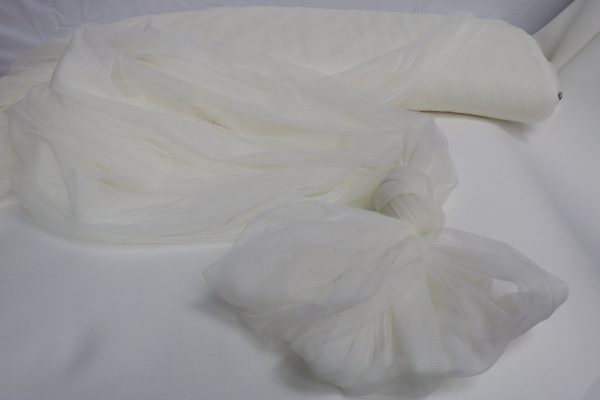 59" wide Ivory/Off White Extra Soft Bridal couture Italian Tulle Veiling Mesh Fabric