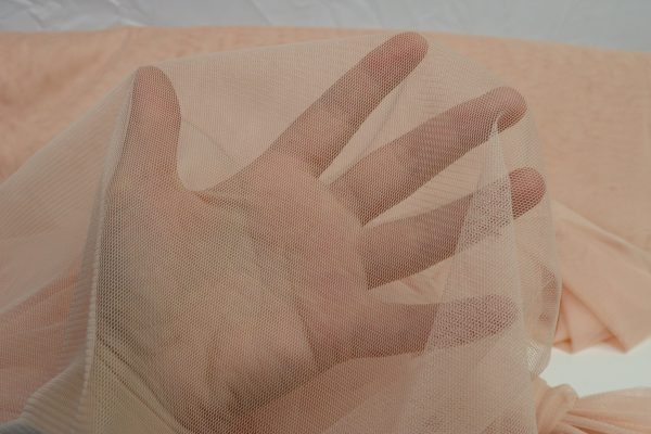 59" wide Blush peach Colour Extra Soft Tulle Mesh Fabric