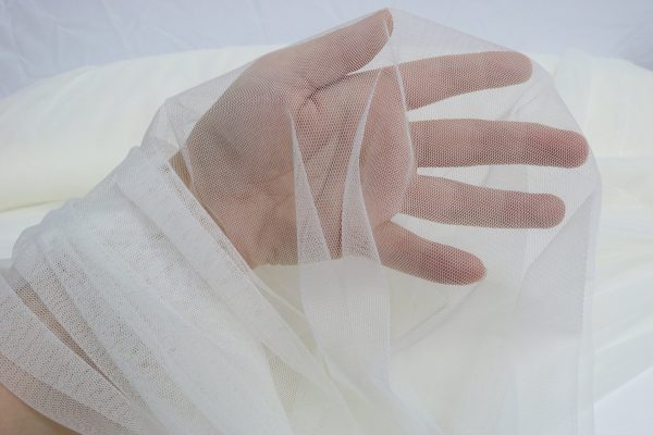 59" wide Ivory/Off White Extra Soft Bridal couture Italian Tulle Veiling Mesh Fabric