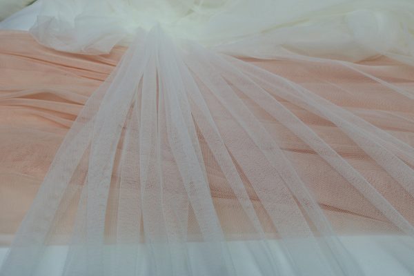 59" wide Ivory/Off White Extra Soft Bridal couture Italian Tulle Veiling Mesh Fabric