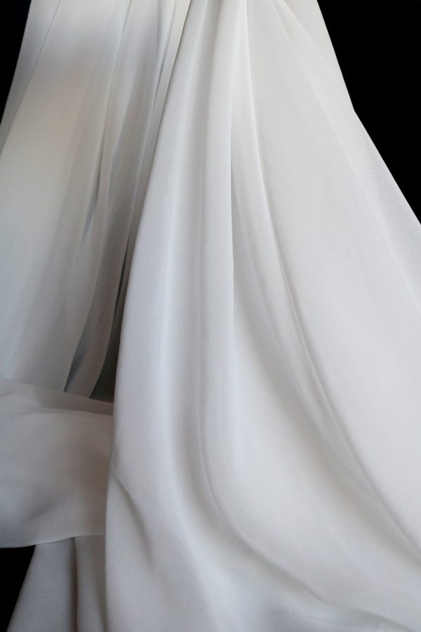 White/Ivory Bridal Wedding Chiffon Dress Fabric 59" Wide
