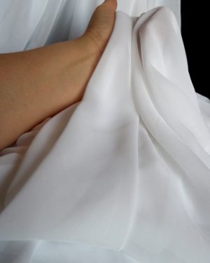 White/Ivory Bridal Wedding Chiffon Dress Fabric 59" Wide