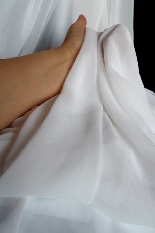 White/Ivory Bridal Wedding Chiffon Dress Fabric 59" Wide