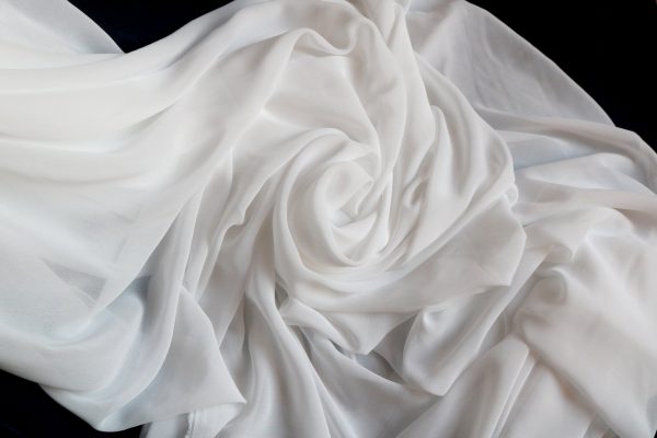 White/Ivory Bridal Wedding Chiffon Dress Fabric 59" Wide