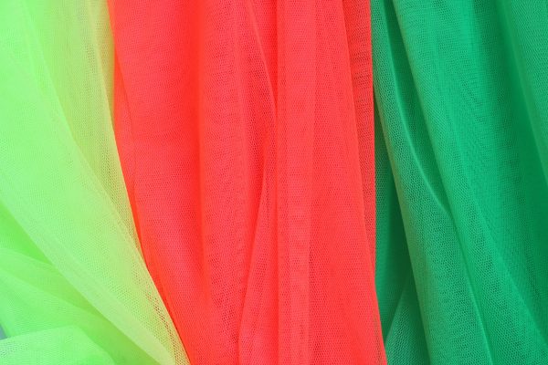 59" wide Neon Yellow/Neon Coral/Fluorescent Green Extra Soft couture Tulle Mesh Fabric