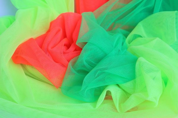 59" wide Neon Yellow/Neon Coral/Fluorescent Green Extra Soft couture Tulle Mesh Fabric