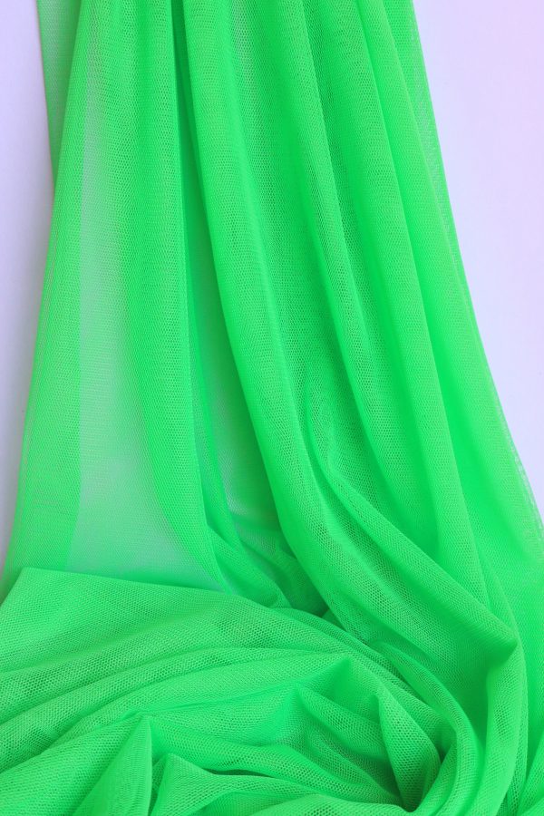 59" wide Neon Yellow/Neon Coral/Fluorescent Green Extra Soft couture Tulle Mesh Fabric