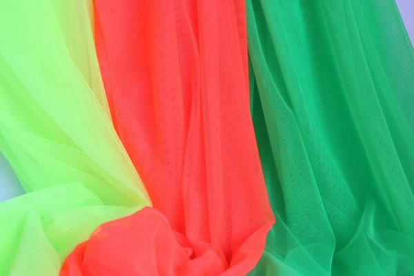 59" wide Neon Yellow/Neon Coral/Fluorescent Green Extra Soft couture Tulle Mesh Fabric