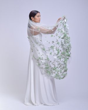 3d Green Floral Soft Tulle lace Embroidery Dress lace fabric,Haute Couture 3d applique Fashion lace Fabric