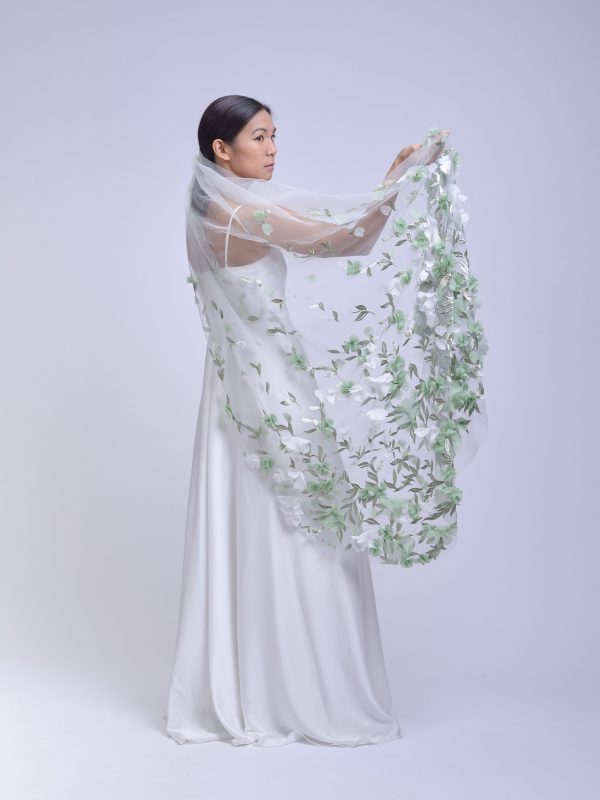3d Green Floral Soft Tulle lace Embroidery Dress lace fabric,Haute Couture 3d applique Fashion lace Fabric