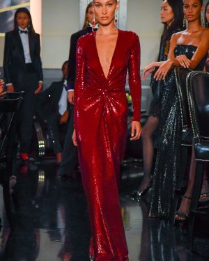 Red Sequin Glitter Clothes Fabric