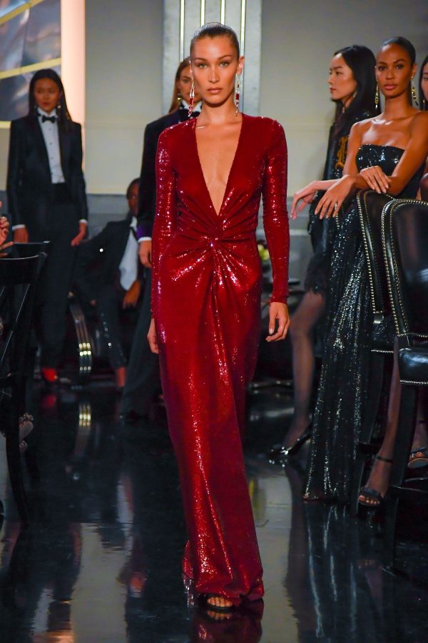 Red Sequin Glitter Clothes Fabric