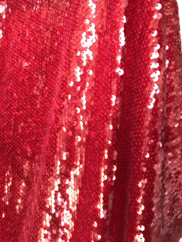 Red Sequin Glitter Clothes Fabric