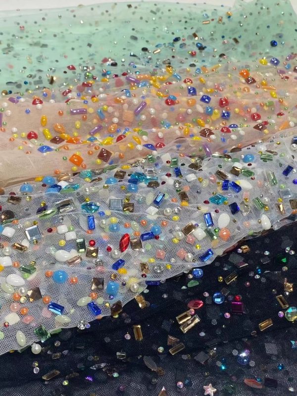 High-End Haute Couture Crystal diamond Rhinestones Dubai Crystal Dress Fabric