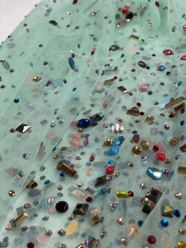 High-End Haute Couture Crystal diamond Rhinestones Dubai Crystal Dress Fabric