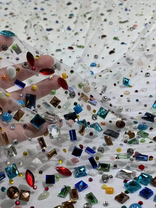 High-End Haute Couture Crystal diamond Rhinestones Dubai Crystal Dress Fabric