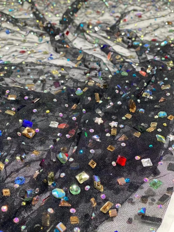 High-End Haute Couture Crystal diamond Rhinestones Dubai Crystal Dress Fabric