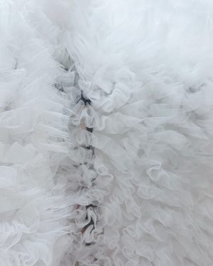 Tie Dye Style Offwhite Puffy Ruffle Fabric Tulle Net Ruffle Cake Dress lace fabric