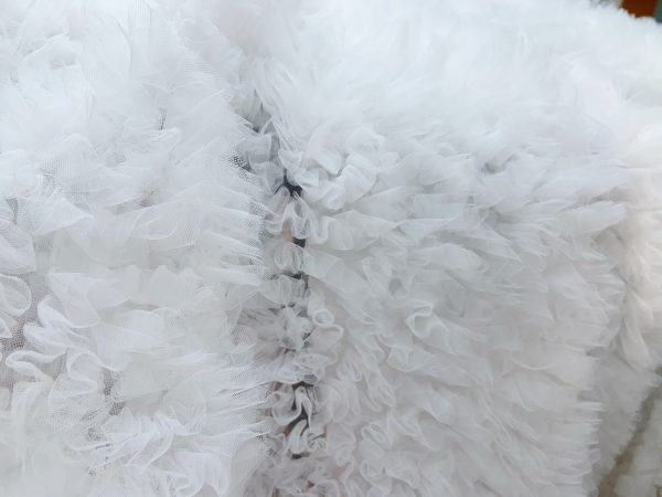 Tie Dye Style Offwhite Puffy Ruffle Fabric Tulle Net Ruffle Cake Dress lace fabric
