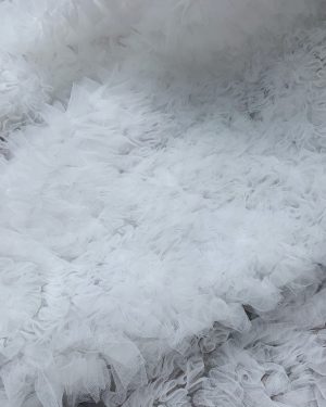 Tie Dye Style Offwhite Puffy Ruffle Fabric Tulle Net Ruffle Cake Dress lace fabric