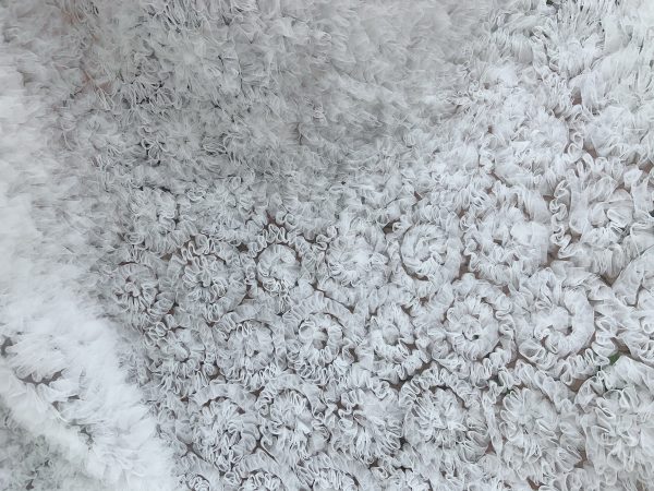 Tie Dye Style Offwhite Puffy Ruffle Fabric Tulle Net Ruffle Cake Dress lace fabric