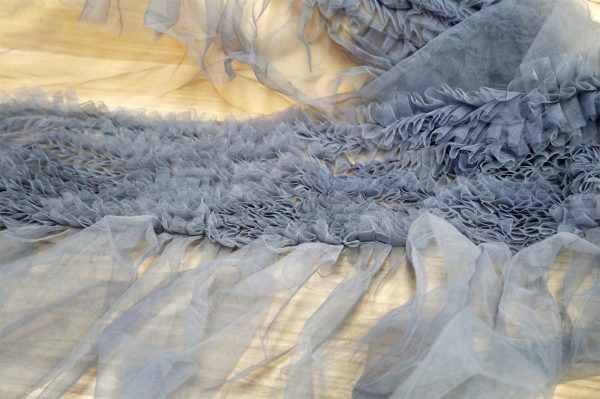Smoke Grey Tulle Net Ruffle Cake Dress lace fabric