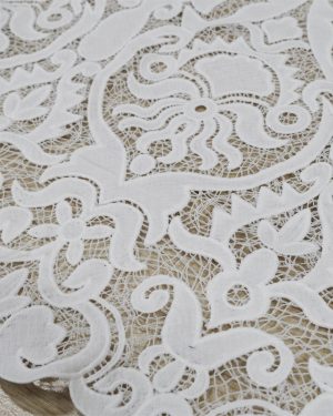 white guipure dress fabric