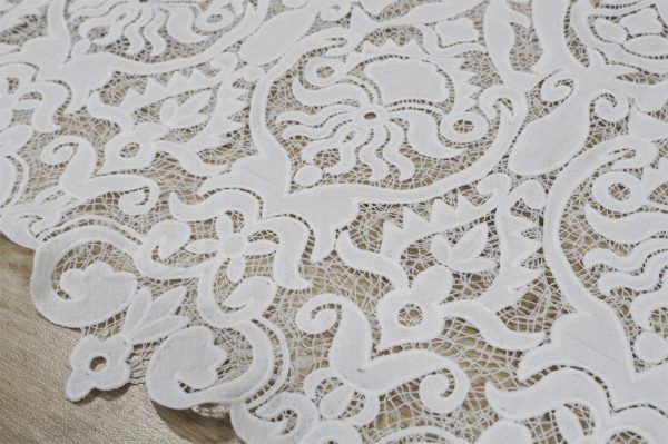 white guipure dress fabric
