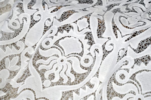 white guipure dress fabric