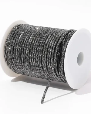 Luxury 4mm Champagne Crystal Rope Round Rhinestone Rope Trim