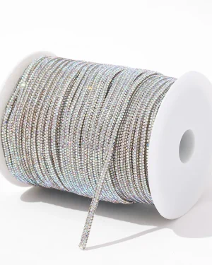 Luxury 4mm Champagne Crystal Rope Round Rhinestone Rope Trim